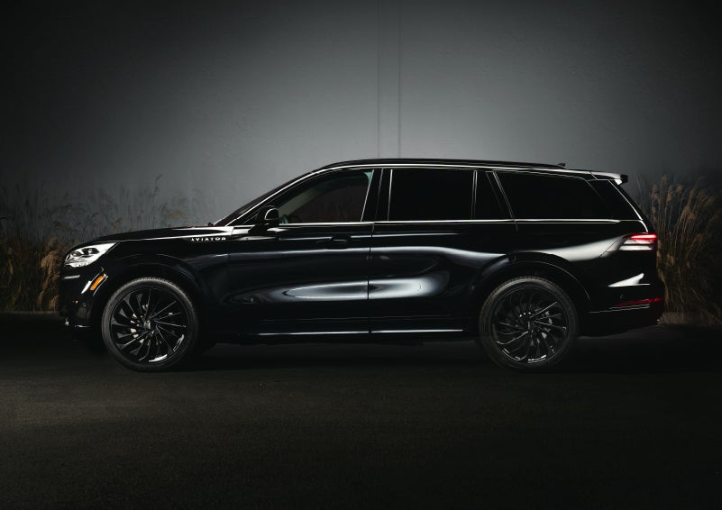 A 2024 Lincoln Aviator® SUV is shown in the Infinite Black exterior color | Krenzen Lincoln in Duluth MN