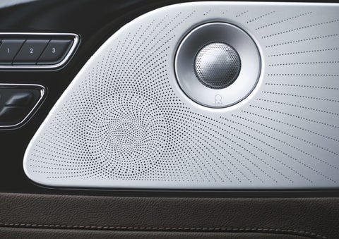 Two speakers of the available audio system are shown in a 2024 Lincoln Aviator® SUV | Krenzen Lincoln in Duluth MN