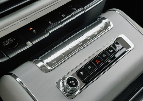 The piano key gear selector of a 2027 Lincoln Aviator® Back Label™ SUV. | Krenzen Lincoln in Duluth MN